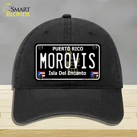 Morovis Puerto Rico Black Novelty License Plate Hat Unconstructed Cotton / Black