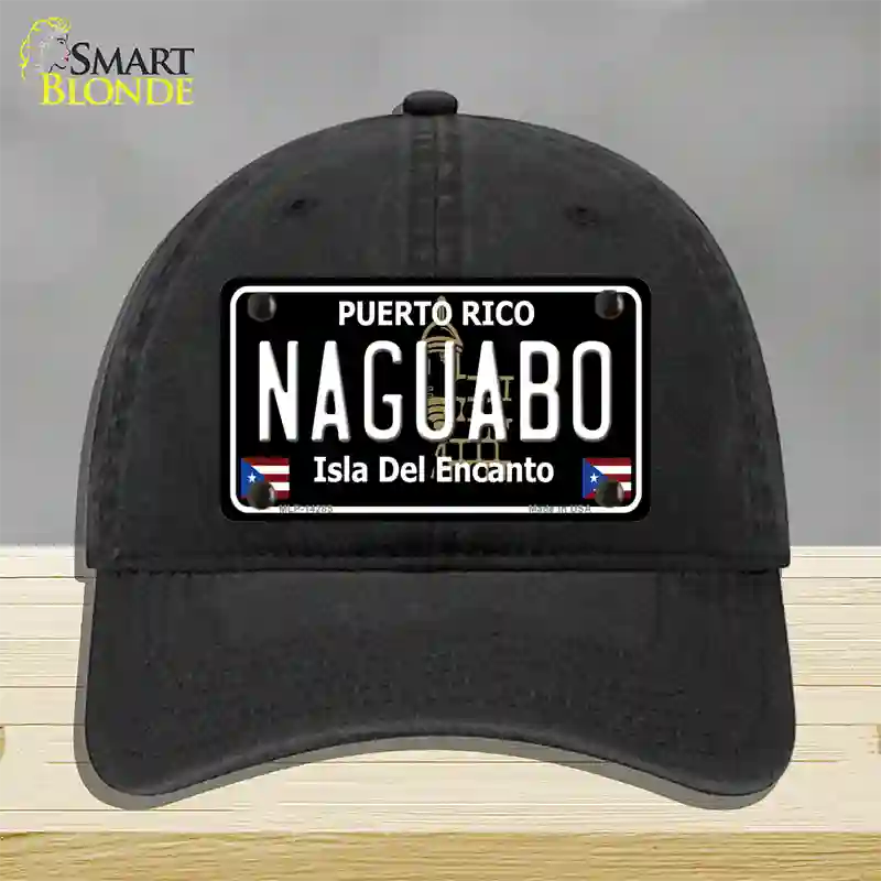 Naguabo Puerto Rico Black Novelty License Plate Hat Unconstructed Cotton / Black