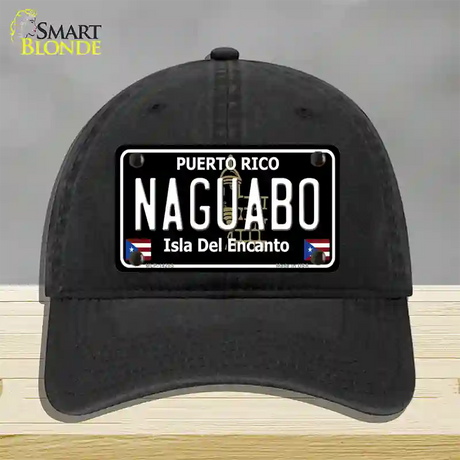 Naguabo Puerto Rico Black Novelty License Plate Hat Unconstructed Cotton / Black