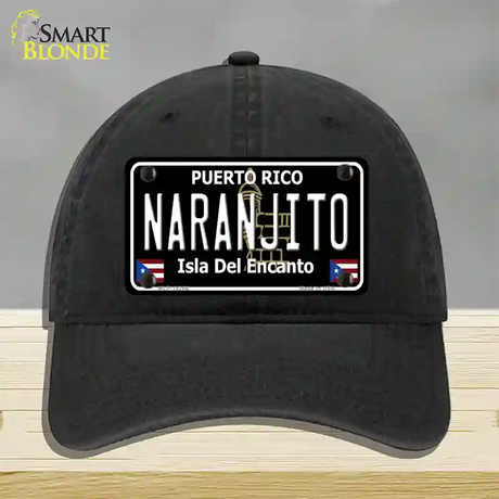 Naranjito Puerto Rico Black Novelty License Plate Hat Unconstructed Cotton / Black