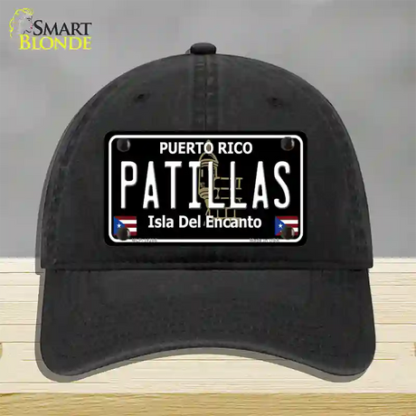 Patillas Puerto Rico Black Novelty License Plate Hat Unconstructed Cotton / Black