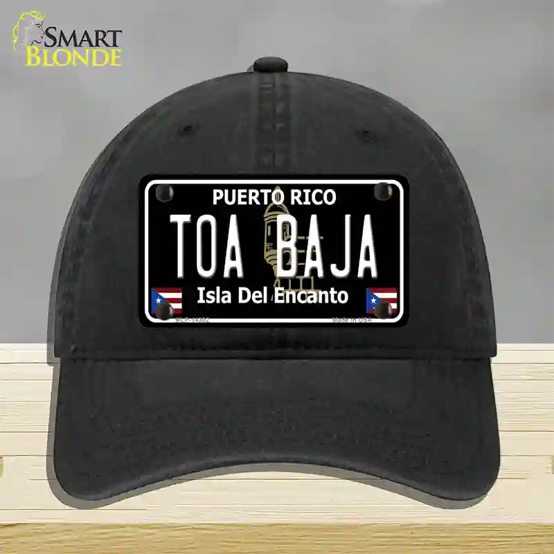 Toa Baja Puerto Rico Black Novelty License Plate Hat Unconstructed Cotton / Black