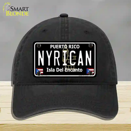 Nyrican Puerto Rico Black Novelty License Plate Hat Unconstructed Cotton / Black