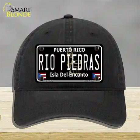 Rio Piedras Puerto Rico Black Novelty License Plate Hat Unconstructed Cotton / Black