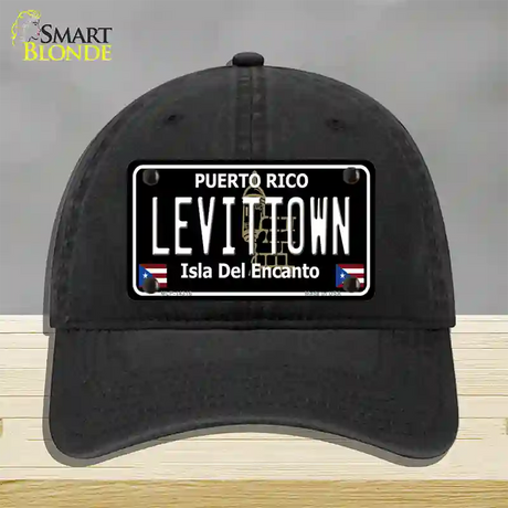 Levittown Puerto Rico Black Novelty License Plate Hat Unconstructed Cotton / Black