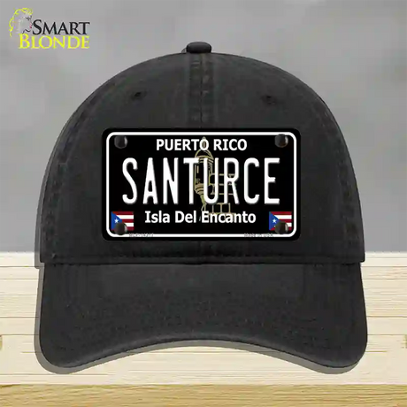 Santurce Puerto Rico Black Novelty License Plate Hat Unconstructed Cotton / Black