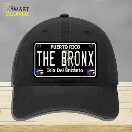 The Bronx Puerto Rico Black Novelty License Plate Hat Unconstructed Cotton / Black