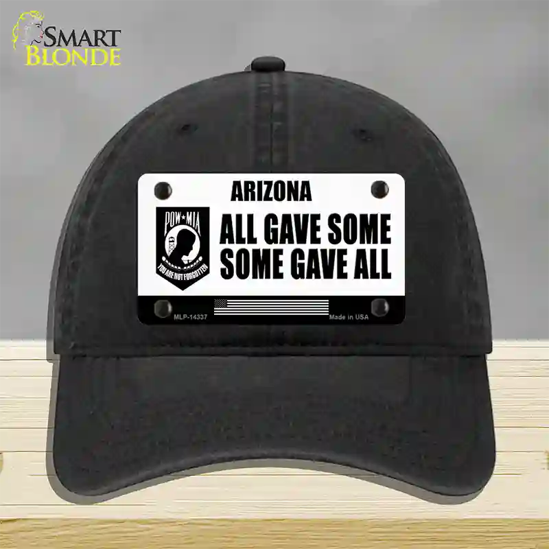 Arizona POW MIA Some Gave All Novelty License Plate Hat Unconstructed Cotton / Black