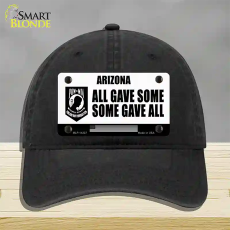 Arizona POW MIA Some Gave All Novelty License Plate Hat Unconstructed Cotton / Black