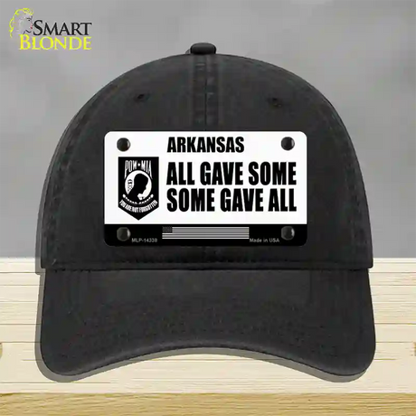 Arkansas POW MIA Some Gave All Novelty License Plate Hat Unconstructed Cotton / Black