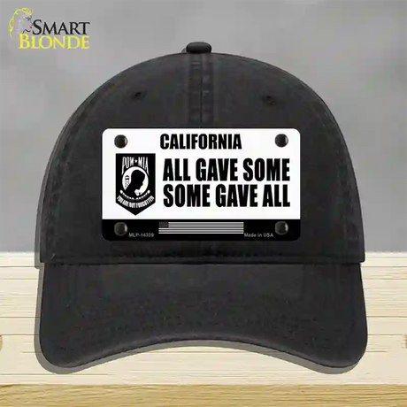 California POW MIA Some Gave All Novelty License Plate Hat Unconstructed Cotton / Black