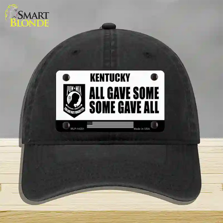 Kentucky POW MIA Some Gave All Novelty License Plate Hat Unconstructed Cotton / Black