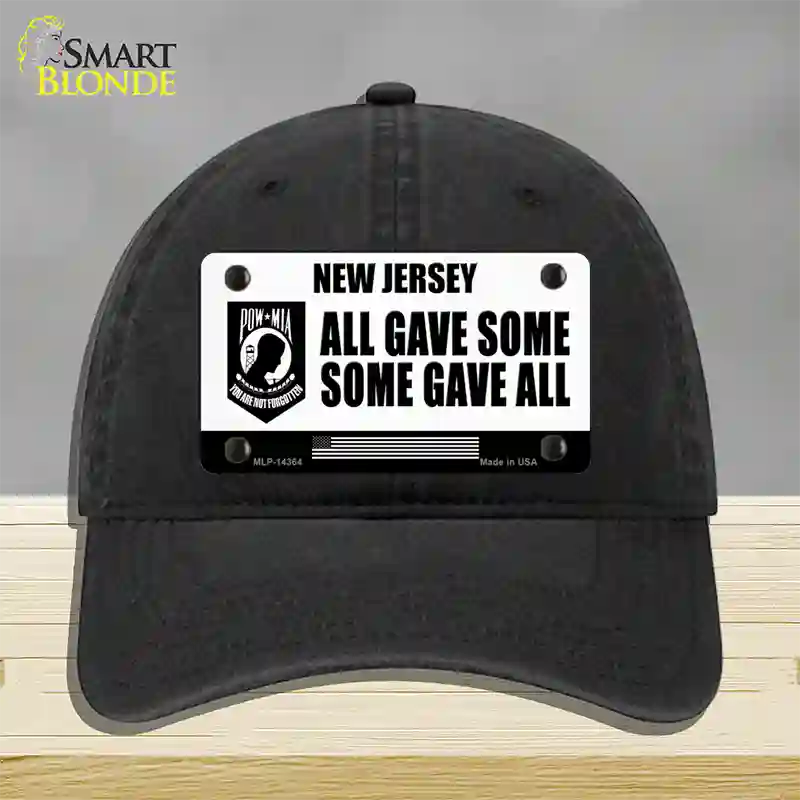 New Jersey POW MIA Some Gave All Novelty License Plate Hat Unconstructed Cotton / Black