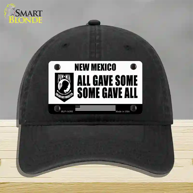 New Mexico POW MIA Some Gave All Novelty License Plate Hat Unconstructed Cotton / Black