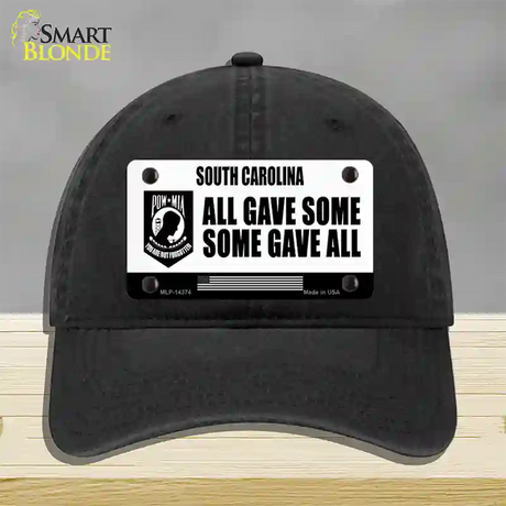 South Carolina POW MIA Some Gave All Novelty License Plate Hat Unconstructed Cotton / Black