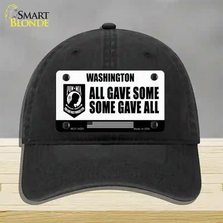 Washington POW MIA Some Gave All Novelty License Plate Hat Unconstructed Cotton / Black