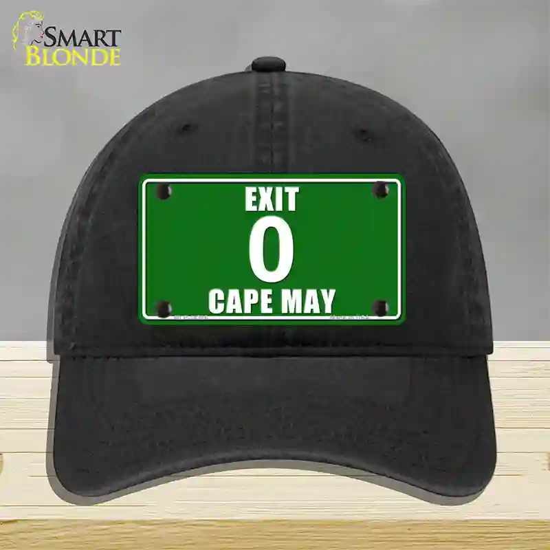 Exit 0 Cape May Novelty License Plate Hat Unconstructed Cotton / Black