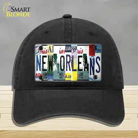 New Orleans License Plate Art Novelty License Plate Hat Unconstructed Cotton / Black