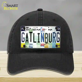 Gatlinburg License Plate Art Novelty License Plate Hat Unconstructed Cotton / Black