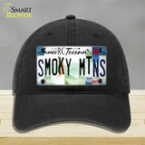 Smoky Mountains License Plate Art Novelty License Plate Hat Unconstructed Cotton / Black