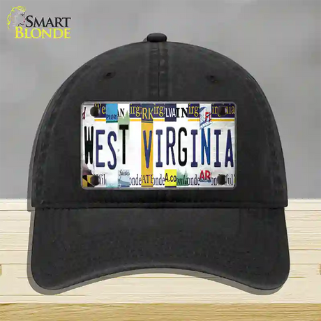 West Virginia License Plate Art Novelty License Plate Hat Unconstructed Cotton / Black