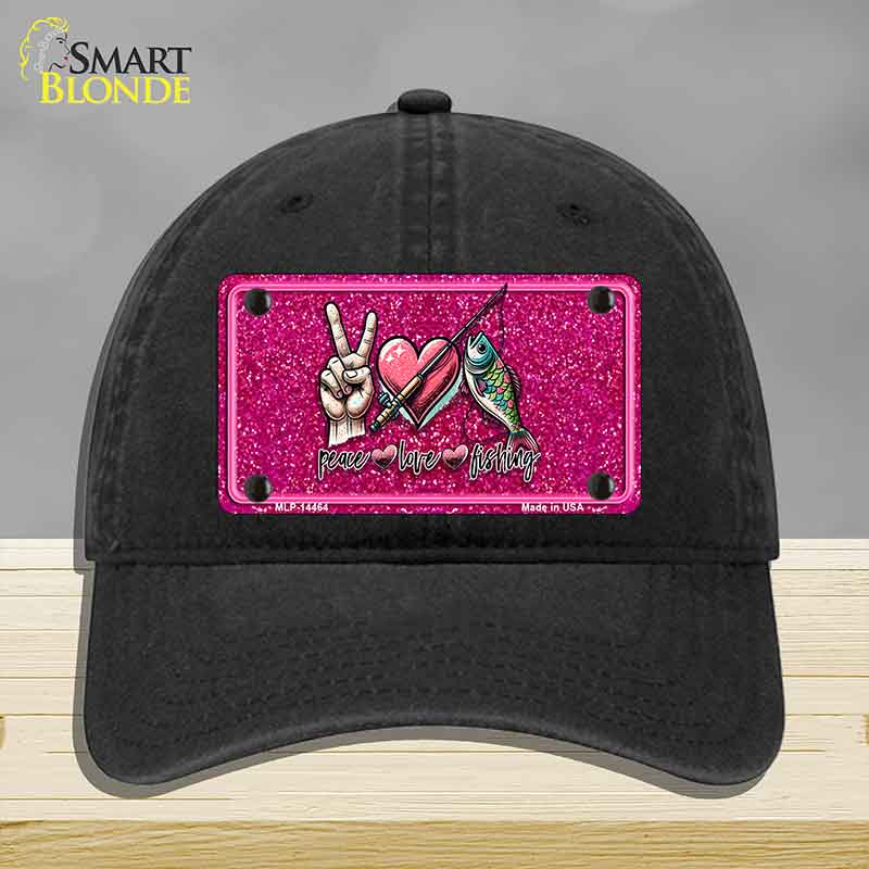 Peace Love Fishing Novelty License Plate Hat HAT-MLP-14464