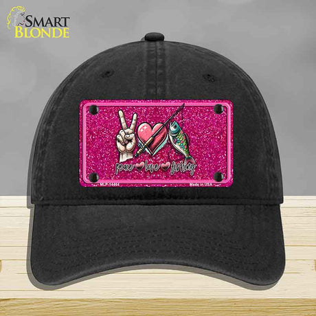 Peace Love Fishing Novelty License Plate Hat HAT-MLP-14464