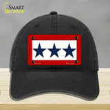 Blue Star Three Novelty License Plate Hat Unconstructed Cotton / Black