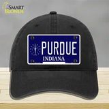 Purdue Indiana Novelty License Plate Hat Unconstructed Cotton / Black