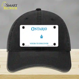 Ontario Canada Novelty License Plate Hat Unconstructed Cotton / Black