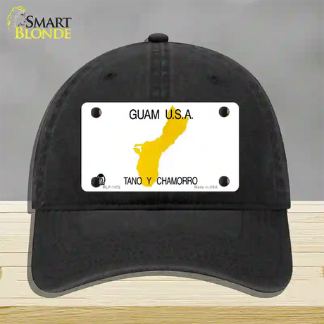 Guam State Novelty License Plate Hat Unconstructed Cotton / Black