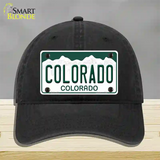 Colorado State Novelty License Plate Hat Unconstructed Cotton / Black