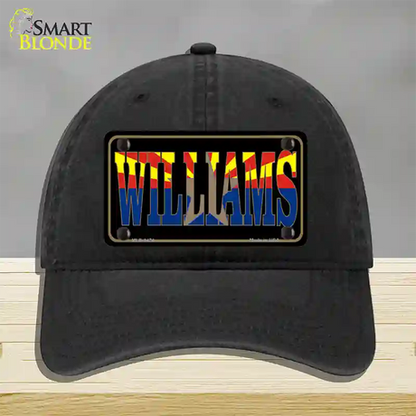 Williams Arizona State Flag Novelty License Plate Hat Unconstructed Cotton / Black