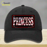 Princess Patriotic Novelty License Plate Hat Unconstructed Cotton / Black