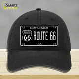 Route 66 New Mexico Black Novelty License Plate Hat Unconstructed Cotton / Black