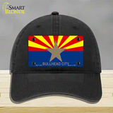 Bullhead City Arizona Flag Novelty License Plate Hat Unconstructed Cotton / Black