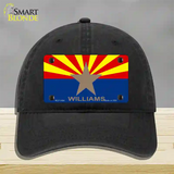 Williams Arizona Flag Novelty License Plate Hat Unconstructed Cotton / Black