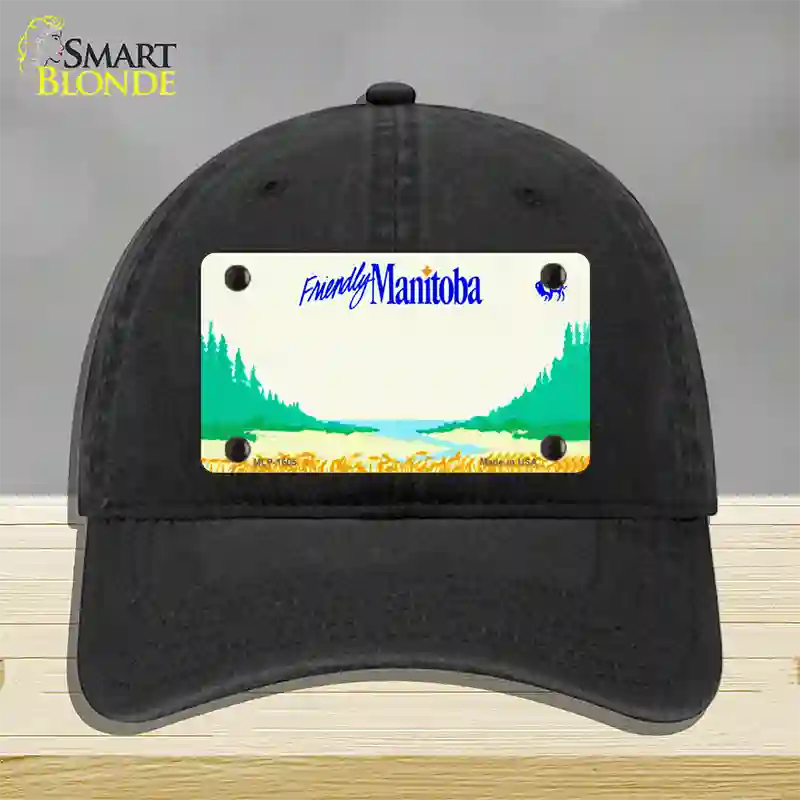 Manitoba Novelty License Plate Hat Unconstructed Cotton / Black