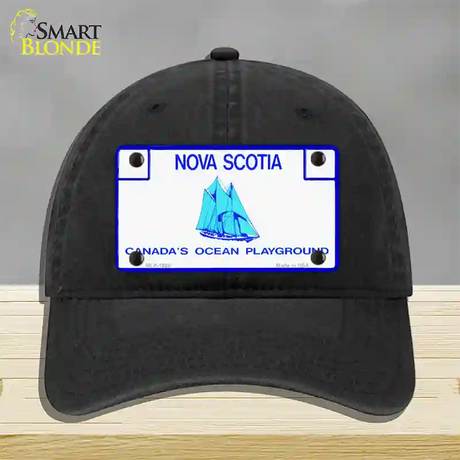 Nova Scotia Novelty License Plate Hat Unconstructed Cotton / Black