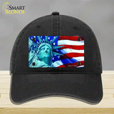 Lady Liberty Novelty License Plate Hat Unconstructed Cotton / Black