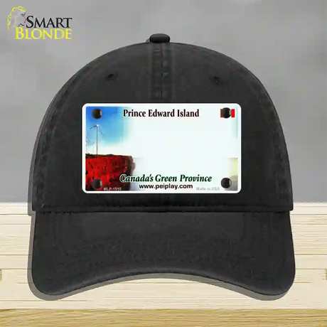 Prince Edward Island Novelty License Plate Hat Unconstructed Cotton / Black