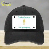 Saskatchewan Novelty License Plate Hat Unconstructed Cotton / Black