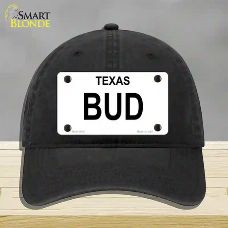 BUD Novelty License Plate Hat Unconstructed Cotton / Black