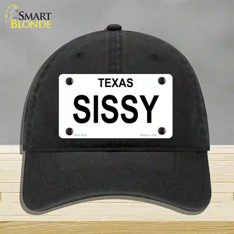 SISSY Novelty License Plate Hat Unconstructed Cotton / Black