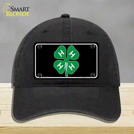 4-H Novelty License Plate Hat Unconstructed Cotton / Black