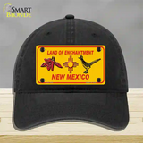 Red Chili & Road Runner Yellow New Mexico Novelty License Plate Hat Unconstructed Cotton / Black