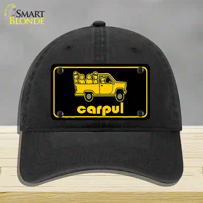 Carpul Novelty License Plate Hat Unconstructed Cotton / Black