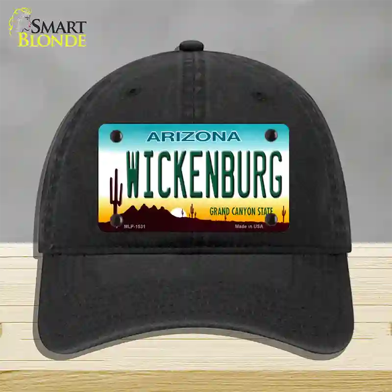 Wickenburg Arizona Novelty License Plate Hat Unconstructed Cotton / Black