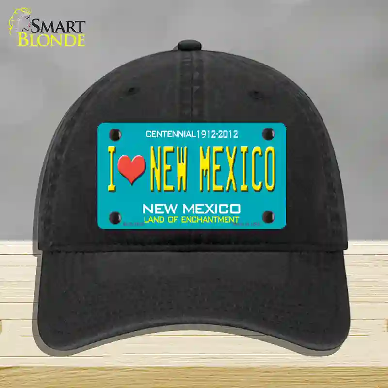 I Love New Mexico Novelty License Plate Hat Unconstructed Cotton / Black