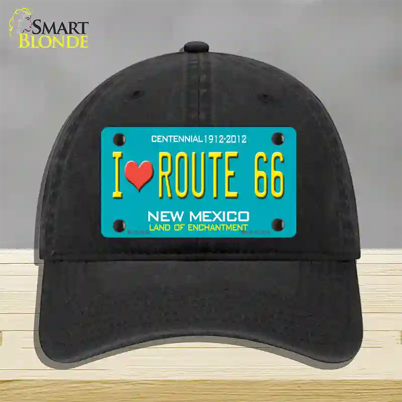 I Love Route 66 New Mexico Novelty License Plate Hat Unconstructed Cotton / Black